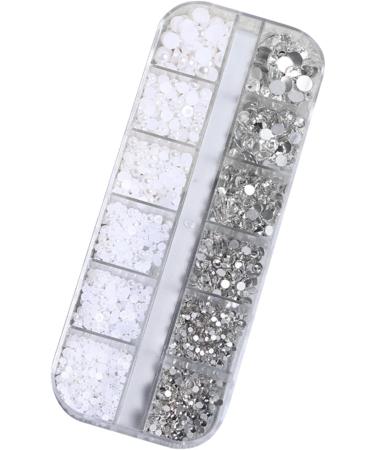 FEIlei 12 Grids Nail Charms Rhinestones Flat Back Diamond Nail Art Crafts Rhinestones - Buy Online on GoSupps.com