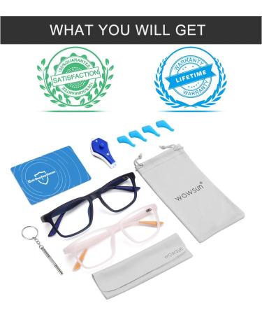 Kids Blue Light Blocking Glasses for Boys Girls Lightweight TR Computer Gaming Eyeglasses Frames Anti Eyestrain Dark Blue+light Pink - Buy Online on GoSupps.com