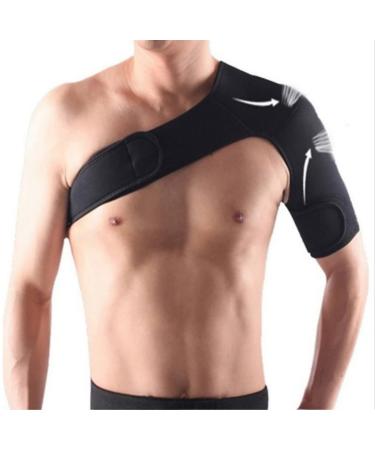 KeuLEn Shoulder Support - Neoprene Adjustable Shoulder Compression Brace Shoulder Strap Wrap Belt Band for Men Women Rotator Cuff Tear Injury Recovery Fits Left or Right Shoulder (Left Shoulder)
