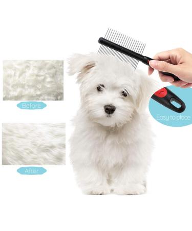 Double Sided Stainless Steel Dog Grooming Comb | Removes Tangles, Knots, Matted Hair | Round Wide Dense Teeth | Ideal for Small & Large Dogs, Cats - Buy Online on GoSupps.com
