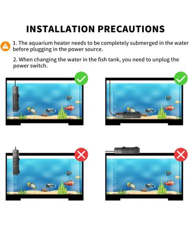 Hitauing Aquarium Heater - 50W/100W/300W/500W with Over-Temperature Protection & Auto Shutoff for Salt & Freshwater Tanks - Buy Online on GoSupps.com