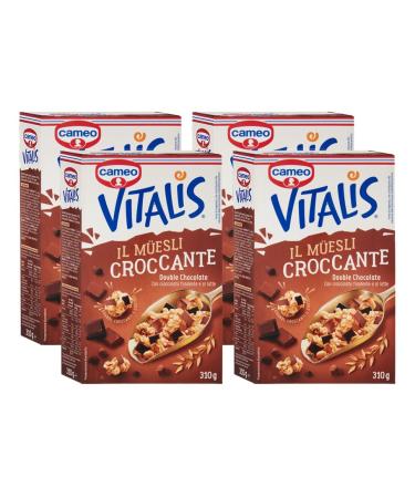 CAIYA 4X Cameo Vitalis Crunchy Muesli Double Dark and Milk Chocolate 310g 4 Pack