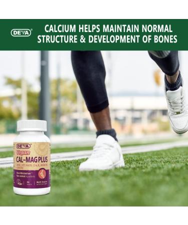 DEVA Vegan Cal MAG Plus Supplement with Calcium Magnesium Zinc Boron Vitamin C D & K 90 Tablets 1-Pack - Buy Online on GoSupps.com