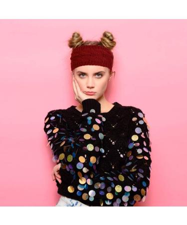 Winter Knitted Headband Set for Women - Ear Warmer Wraps in Black, Camel, Dark Grey, Beige & Red - Buy Online on GoSupps.com