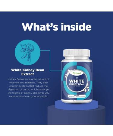 White Kidney Bean Carb Blocker 1200mg - Appetite Suppressant & Natural Energy Supplement - 60 Count - Buy Online on GoSupps.com