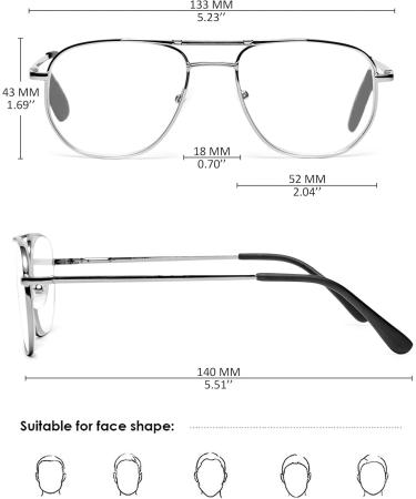 Koosufa Retro Pilot Reading Glasses - Anti Blue Light Metal Frame Strength 1.0-4.0 Unisex Fashion - Shop Now! - Buy Online on GoSupps.com