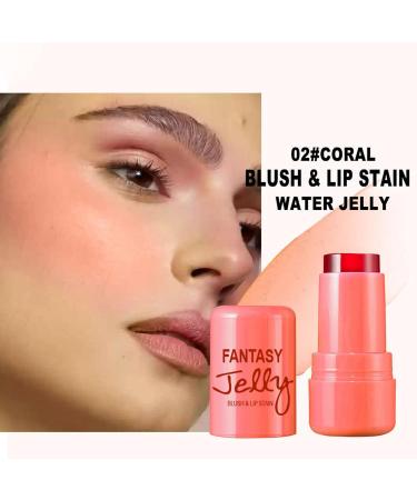 Milk Jelly Blush Milk Makeup Jelly Tint Milk Cooling Water Jelly Tint Milk Blush Stick Jelly Lip Tint Lip And Cheek Stain Sheer Natural Long-Lasting Multi Use Makeup Blush Stick (Coral(2) 0.98 2.16 inch) Coral(2) 1 count (Pack of 1) - Buy Online on GoSupps.com