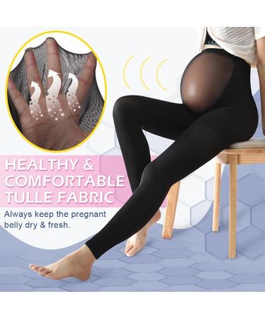 Beister Maternity Compression Tights 20-30mmHg Graduated Support - Footless Pregnancy Legging for Varicosity - High Waist Pantyhose with Button Elastic Band - Buy Online on GoSupps.com