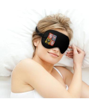 Czech National Emblem Sleep Mask - Adjustable Soft Eye Cover for Effective Shading | Funny Blindfold for Men & Women - Buy Online on GoSupps.com