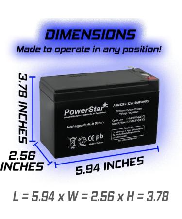 12V 7.5AH SLA Battery 2PK - Replaces PXL12072 LC-R127R2P1 WP7.2-12 SH1228W | International Shipping - Buy Online on GoSupps.com