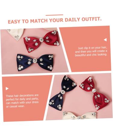minkissy Ribbon rhinestone hair clip Bowknot Ponytail Holder ribbon bows hair clips Crystal Sparkling Bowknot Hair glitter bows hair clips Hair Bows bride Rhinestone issue card Glitter - Buy Online on GoSupps.com