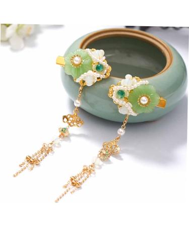 MAGICLULU 2 Pairs Tassel Hair Clip Chinese Hair Barrettes Hanfu Hair Accessories Clips for Hair Accessories Chinese Jade Hair Accessories Chinese Wedding Hair Clip Miss Hairpin Pearl China - Buy Online on GoSupps.com