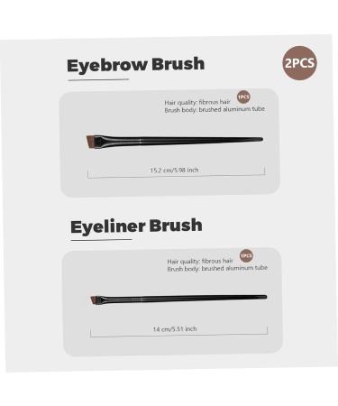 Brosse sourcils coud e 2 pi ces brosse Eyeliner Portable avec poign e en caoutchouc poils lastiques doux maquillage plat lavable - Buy Online on GoSupps.com