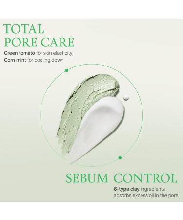 Green Tomato Clay Mask Pore Purifying with 49% Green Tomato Extract Sebum & Clogged Pore Care Exfoliation Fragrance-Free 120g - Buy Online on GoSupps.com