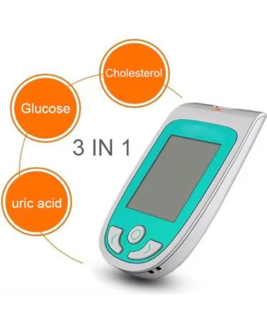 3-in-1 Blood Tester Kit: Fast Blood Sugar Cholesterol & Uric Acid Measurement | Home & Clinic Use - Buy Online on GoSupps.com