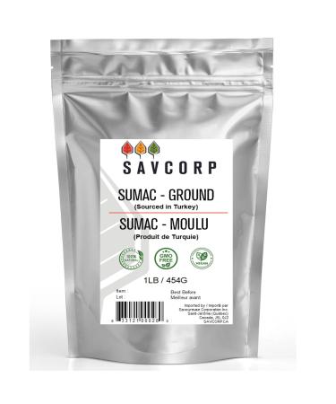 454g (1 lb) 100% Pure Natural Sumac | Premium Quality | No Gmo No Irradiation | Spice Seasoning | Turkish Sumak | Vegan | Resealable Bag