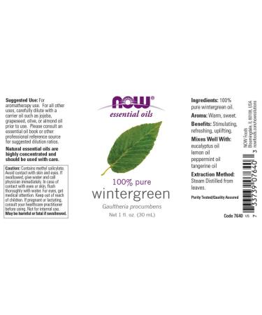 NOW Wintergreen Oil 1-Ounce (Pack of 2) - Pure Essential Oil Blend for Pain Relief - Buy Online on GoSupps.com