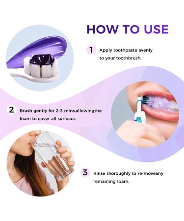 Purple Toothpaste for Teeth Whitening Color-Correcting Technology Teeth Whitening Booster Tooth Stain Removal Long-Lasting Fresh Breath - Buy Online on GoSupps.com
