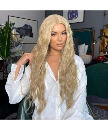 Buy Xiweiya 24# Blonde Lace Front Wig - Long Loose Wave Synthetic Hair for Women | Heat Resistant & International Shipping - Buy Online on GoSupps.com