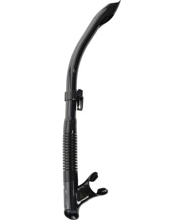 Cressi Adult Semi-Dry Snorkel for Scuba Diving, Snorkeling, Freediving - Quick-Release Snorkel Keeper, Purge Valve | Tao - Designed in Italy (Black) - Buy Online on GoSupps.com