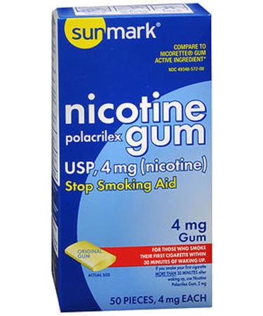 Sunmark Nicotine Polacrilex Gum 4 mg Original Flavor 50 each
