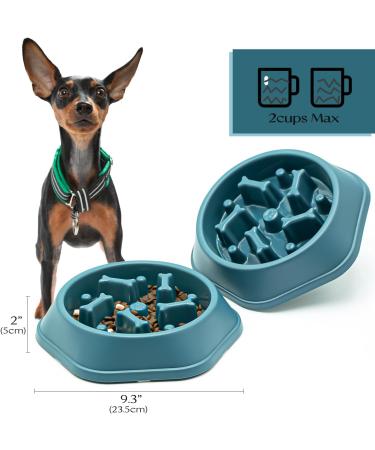 Slow Feeder Dog Bowl for Healthy Eating - Bloat Stop Interactive Puzzle (Navy Blue) - Buy Online on GoSupps.com