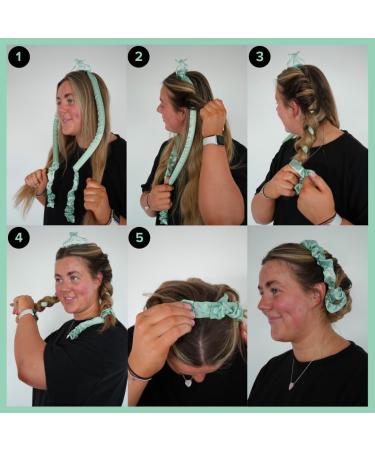 Satin Heatless Curlers Set - Easy-To-Use 4-Piece Hair Curlers for Women & Teenage Girls - No Heat Curling Headband Gift with Scrunchies, Claw Clip & Padded Rod - Buy Online on GoSupps.com