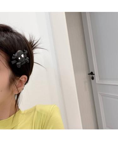 Halloween Skull Hair Clips - Skeleton Hair Barrettes Goth Hair Pins BHWH03 (White-Black) - Buy Online on GoSupps.com