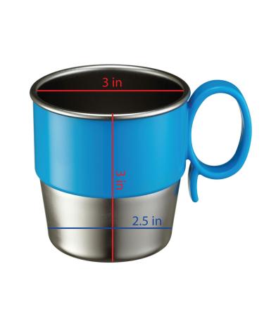 Innobaby Din Din Smart Stainless Steel Cup 9 oz with Handle | BPA-Free | Blue | Kids Toddlers Babies - Buy Online on GoSupps.com