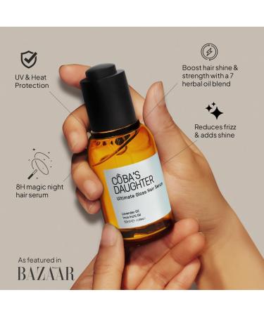 COBA S DAUGHTER Hair Serum for Dry Damaged Frizzy Hair | Nourishing UV & Heat Protection | Argan Jojoba & Inca Inchi Oils | Lavender Infused Shine - 1.69 oz - Buy Online on GoSupps.com