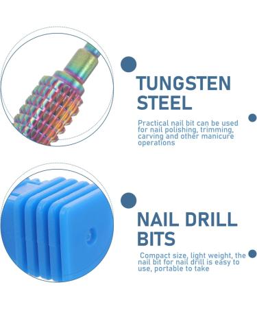SKISUNO Women Manicure Supplies Manicure Drill Bits Cuticle Pusher Nail Art Polishing Tools Manicure Nail Bits Manicure Accessories Women's Exfoliating Tungsten Steel Nail Drill 5.4x1.2cm Colorful - Buy Online on GoSupps.com