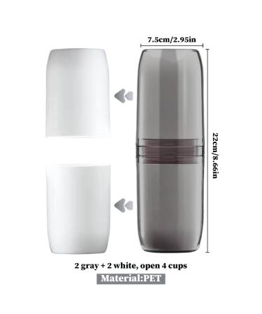 Portable Toothbrush Holder Case - Disassemble into 4 Cups for Travel Camping & Business Trips - Essential Travel Accessories 3x8.7 Inch - Buy Online on GoSupps.com