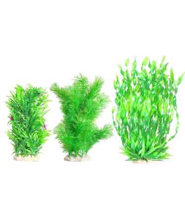 Ctpeng 3 pieces 24-32 cm aquarium plants plastic aquarium decoration XL plastic plants decoration for aquarium (green) 24-32 cm - Buy Online on GoSupps.com