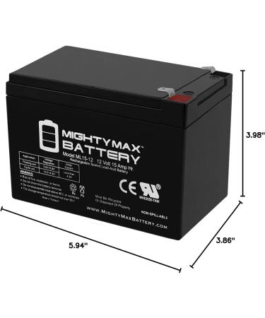 Mighty Max Battery ML15-12 12V 15AH F2 Battery – Replacement for 6DZM-10 | Reliable International Shipping - Buy Online on GoSupps.com