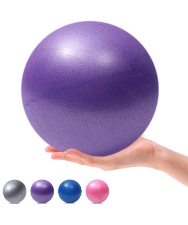 9 Inch Exercise Pilates Mini Yoga Balls Barre Small Bender for Home Stability Squishy Training Physical Therapy Improves Balance with Inflatable Straw Purple 9 Inch