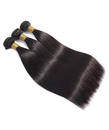 14 16 18 Inch Brazilian Straight Human Hair Bundles - 10A Grade 100% Unprocessed Virgin Hair Weave Extensions for Black Women - Natural Color - Pack of 3 Bundles - Buy Online on GoSupps.com