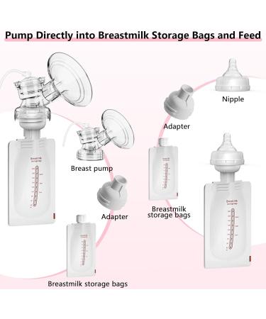 Double Electric Milk Pump - Pain-Free Silicone Breast Pump with 10 Storage Bags & Adapter - Rechargeable Portable Strong Suction (Rosa LU-01-B) - Buy Online on GoSupps.com