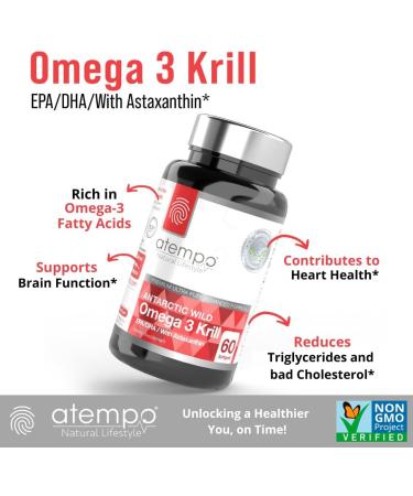 Antarctic Krill Oil 1000mg Rich in Omega 3 Healthy Fatty Acid Extra Strength EPA & DHA with Natural Astaxanthin, Heart & Brain Health, Superior Absorption 60 Small softgels. No Aftertaste or Reflux - Buy Online on GoSupps.com