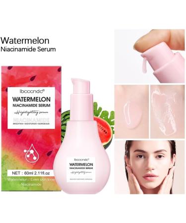 Watermelon Niacinamide Serum Hydrating Face Serum for Skin Care Facial Serum with Hyaluronic Acid & Watermelon Extract Brighten and Moisturizing Natural Glow Skin Serum Priming Liquid Highlighter - Buy Online on GoSupps.com