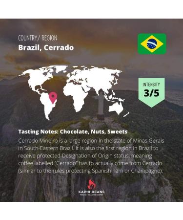 Kaphi Beans Single Origin Medium Roast Cerrado Brazil Coffee- Freshly Roasted (Filter 2kg) Filter 250 g (Pack of 1) - Buy Online on GoSupps.com