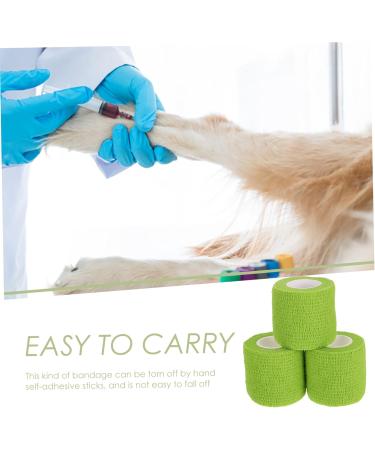 FOMIYES Pet Sports Fixing Bandages - Self-Adhesive Cohesive Protective Tape for Pet Injuries - 3 Rolls Green 5x5x5cm - Ideal for Veterinary Care and Pet First Aid - Buy Online on GoSupps.com
