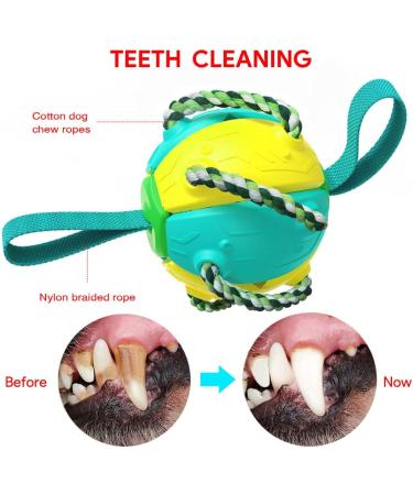 Dog balls Auto-rebound Dog Frisbee Interactive Dog Toys for Boredom Dog Birthday Present Dog Training for puppies medium & large dogs Teeth Cleaning Frisbee Dog Toy Dog Gifts (Yellow green) - Buy Online on GoSupps.com