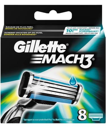 Buy Gillette Mach3 Razor Blades for Men - XL Pack of 8 | Premium Shaving Experience International Shipping Available - Buy Online on GoSupps.com