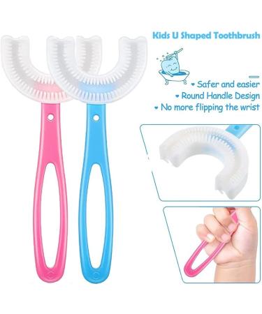 U Shaped Toothbrush for Kids - Silicone 360 Whitening & Massage Manual Training for Ages 6-12 2 Pack - Buy Online on GoSupps.com