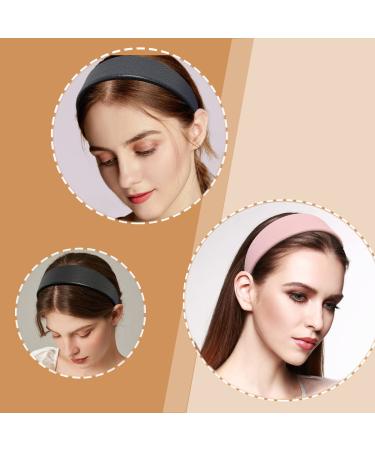Chic Navy Vegan Leather Headband for Women - Wide PU Hair Band for Non-Slip Style - 1.6 inch - Buy Online on GoSupps.com