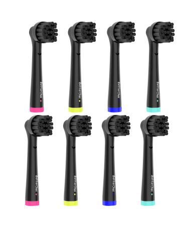 8 Pack Charcoal Brush Heads Compatible with Oral B Electric Toothbrush Making with Active Charcoal Bristles Black