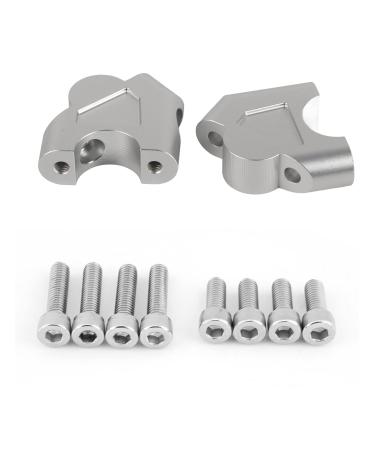 Handlebar Riser Adapters CNC Aluminum Motorcycle Handlebar Riser Clamp Height Up Adapters Compatible with R1200GS LC ADV 14 18 (Silver)