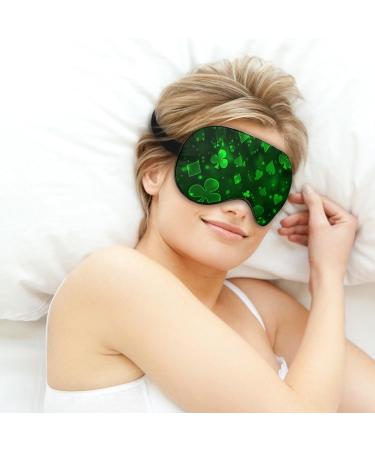 Green Raster Symbols Playing Cards Sleep Mask - Adjustable Strap, Blocks Light, Ideal for Travel - Men and Women - Buy Online on GoSupps.com