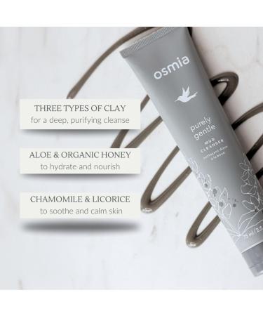 Osmia Skincare - Natural Purely Gentle Mud Cleanser | Aloe, Clay, Honey, Chamomile, Licorice Root | Strengthen, Detoxify, Soothe | Clean Beauty For Healthy Skin (2.5 fl oz | 75 ml) - Buy Online on GoSupps.com