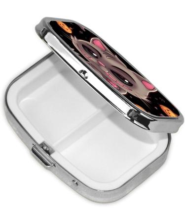 Halloween Pumpkin Cat Pill Box | Portable Medicine Organizer for Travel | International Shipping Available - Buy Online on GoSupps.com